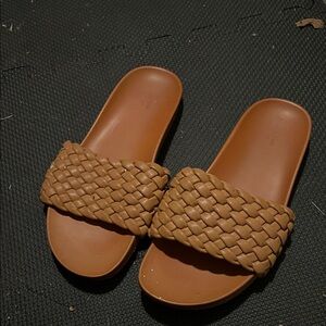 Women's Tan Slide Sandals